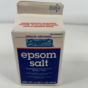 Perfect Choice Magnesium Sulfate USP Epsom Salt 16oz Soaking Aid Saline Laxative